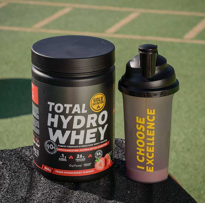 Este ano lançamos a Total Hydro Whey, aquela que consideramos ser uma das melhores proteínas whey do mercado. Se a absorção é mais rápida, se tem maior digestibilidade, então os resultados são… melhores!