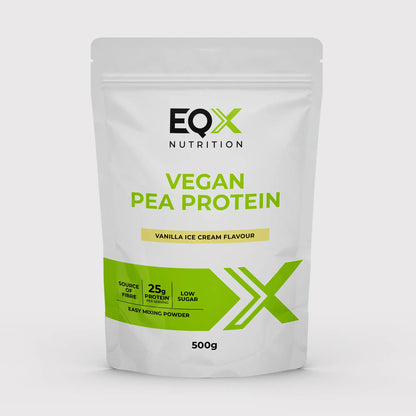 Embalagem EQX Vegan Pea Protein Vanilla Ice Cream 500 g, vista frontal